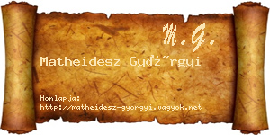 Matheidesz Györgyi névjegykártya